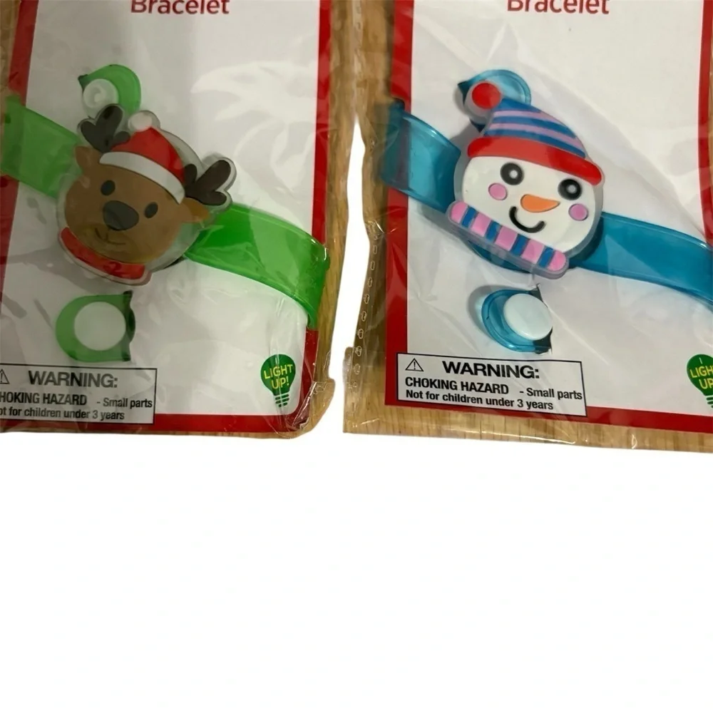 Festive Light-Up Bracelets - Reindeer and Snowman Kids Bundle Christmas NEW